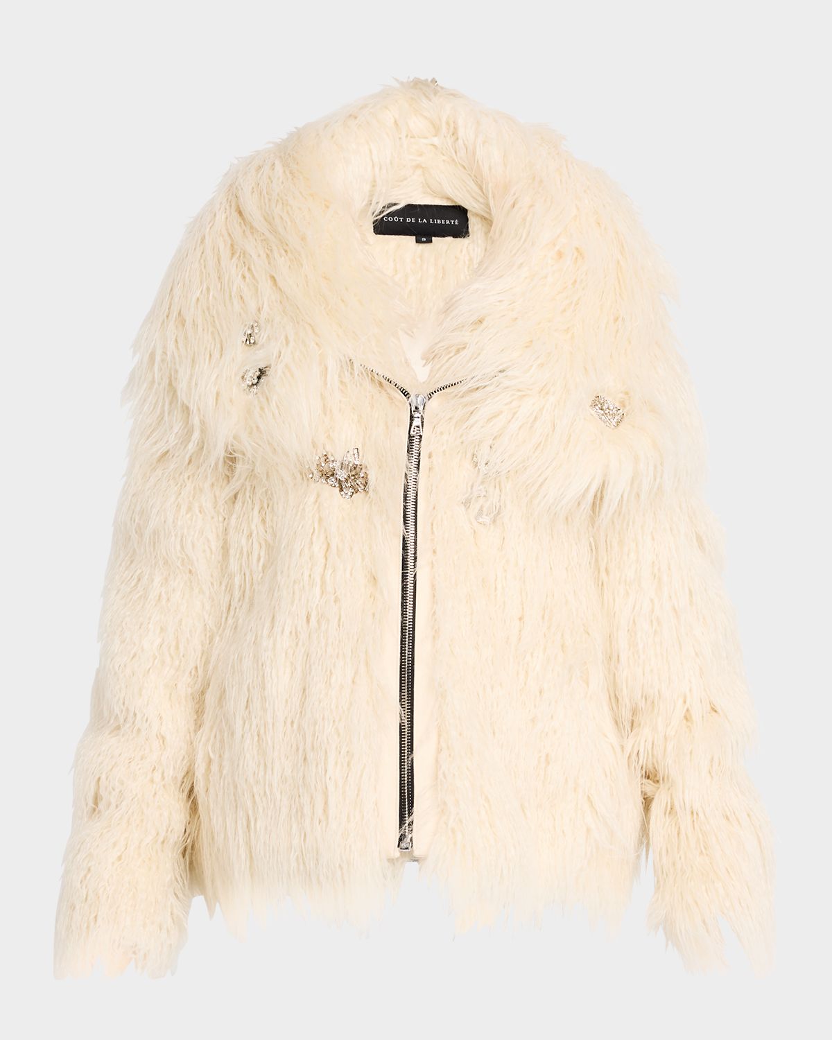 Cout De La Liberte Cory Embellished Faux Fur Coat