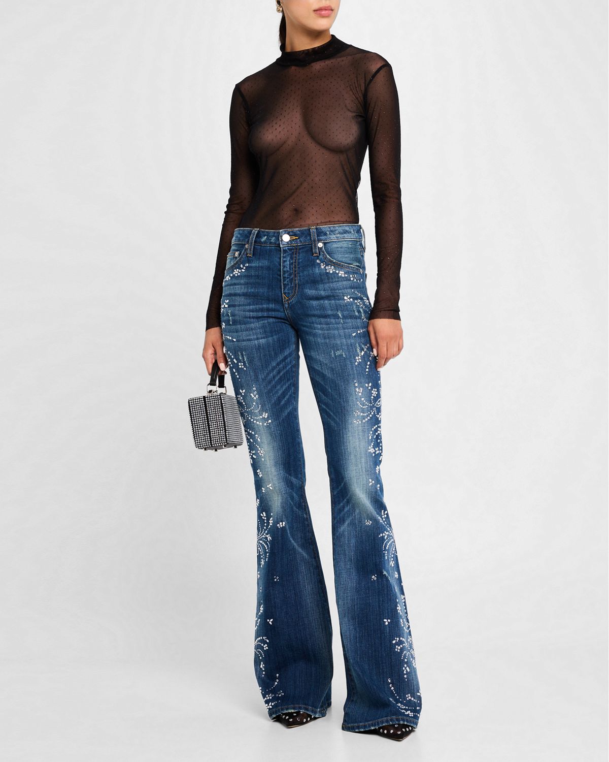 Cout De La Liberte Ayla Metallic Dot Long-Sleeve Top