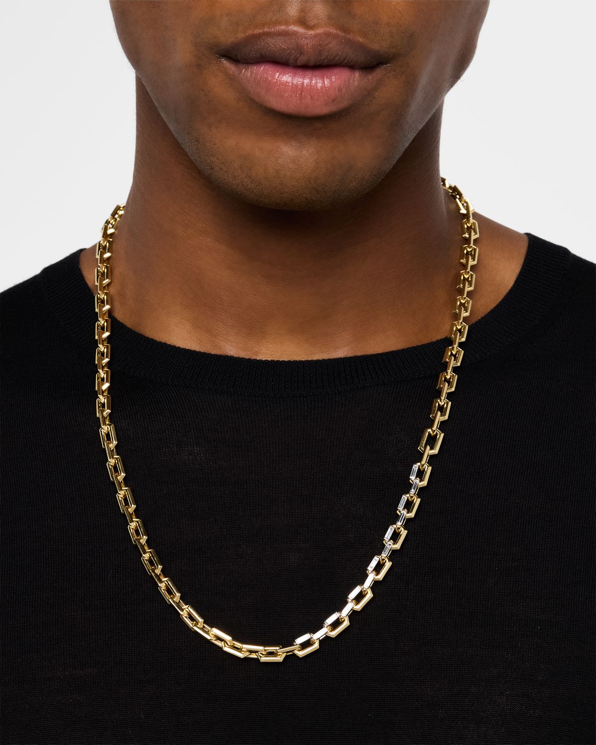 Nikos Koulis 18K Yellow Gold Baguette Diamond Necklace