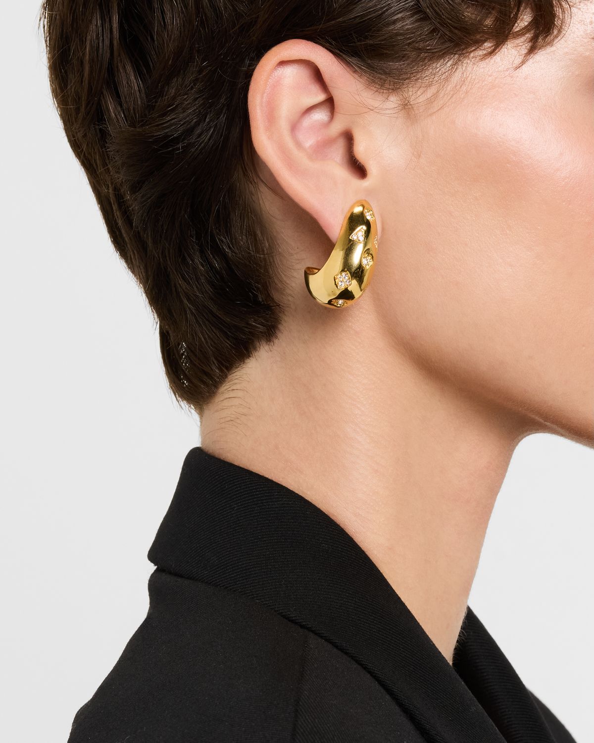 Elizabeth Cole Bettina Crystal Hoop Earrings