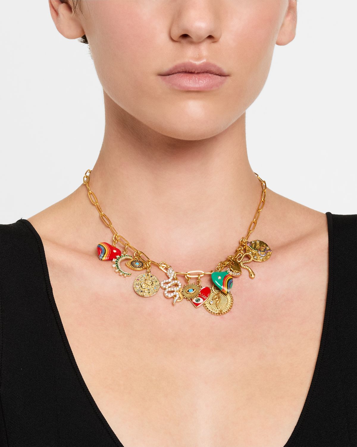 Elizabeth Cole Orabelle Crystal Chain Necklace
