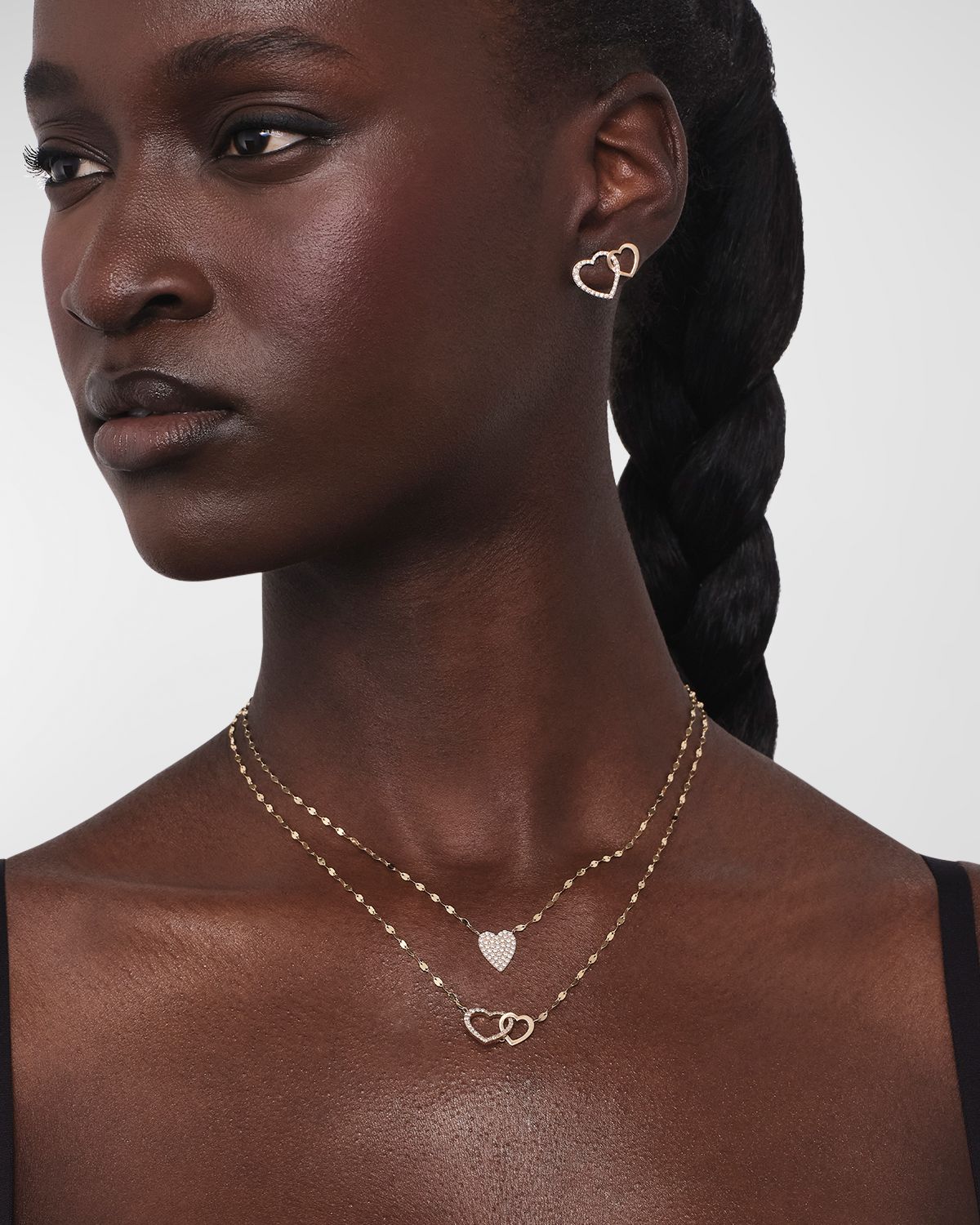 LANA Flawless Interlocking Heart Pendant Necklace