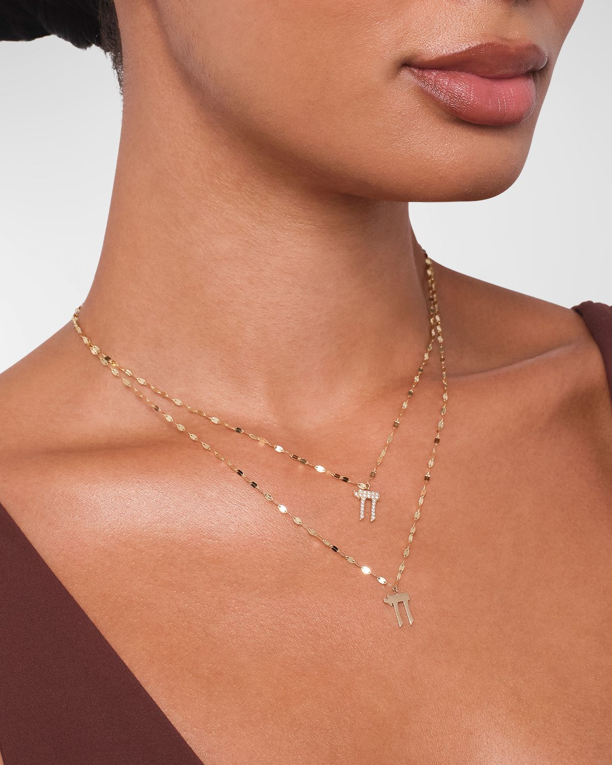 LANA Flawless Chai Pendant Necklace with Jump Ring, 16-18"L