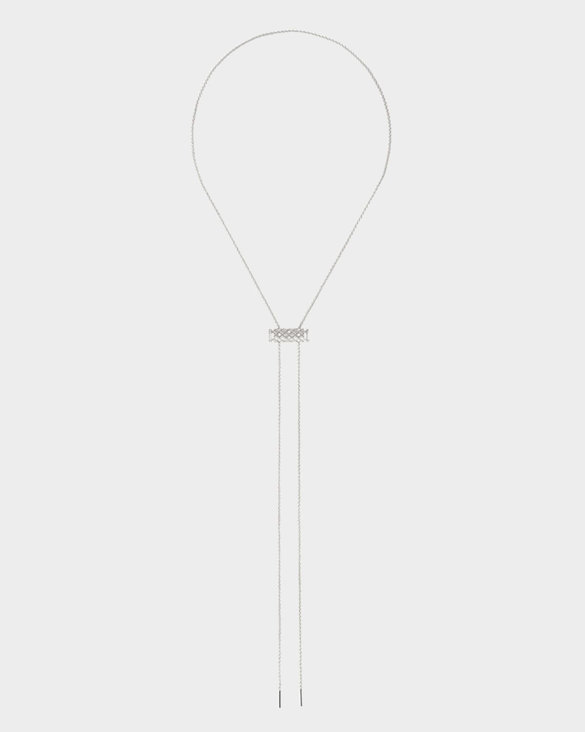 Nouvel Heritage 18K Semi Pave Latch Pendant on GM Chain Necklace