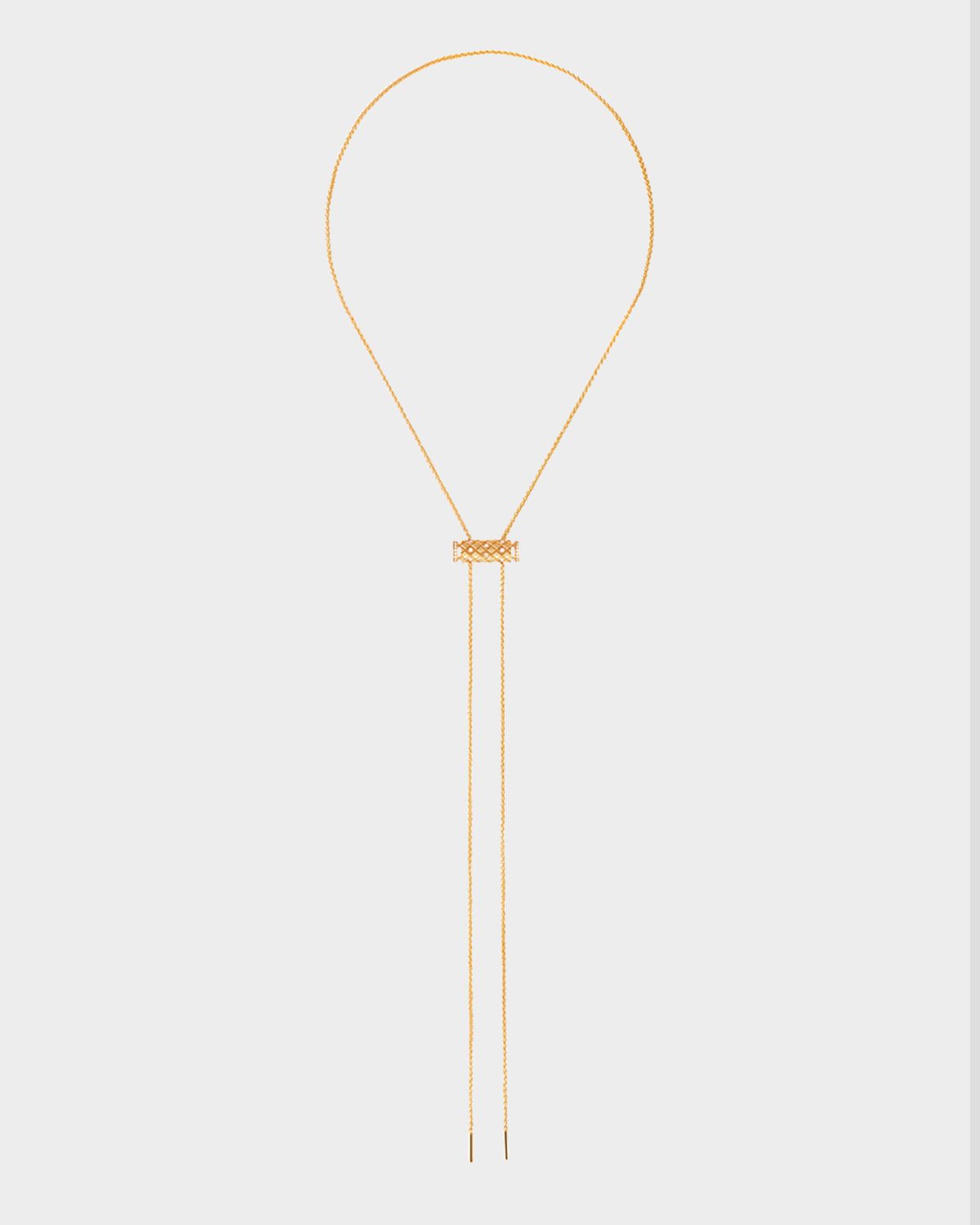 Nouvel Heritage 18K Semi Pave Latch Pendant on GM Chain Necklace