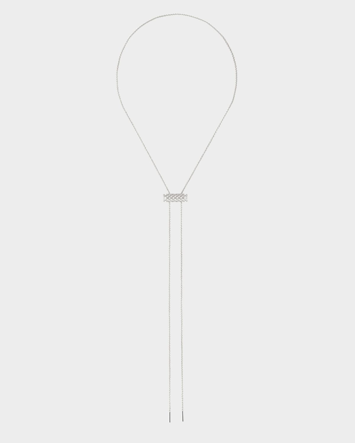 Nouvel Heritage 18K Full Pave Latch Pendant on GM Chain Necklace