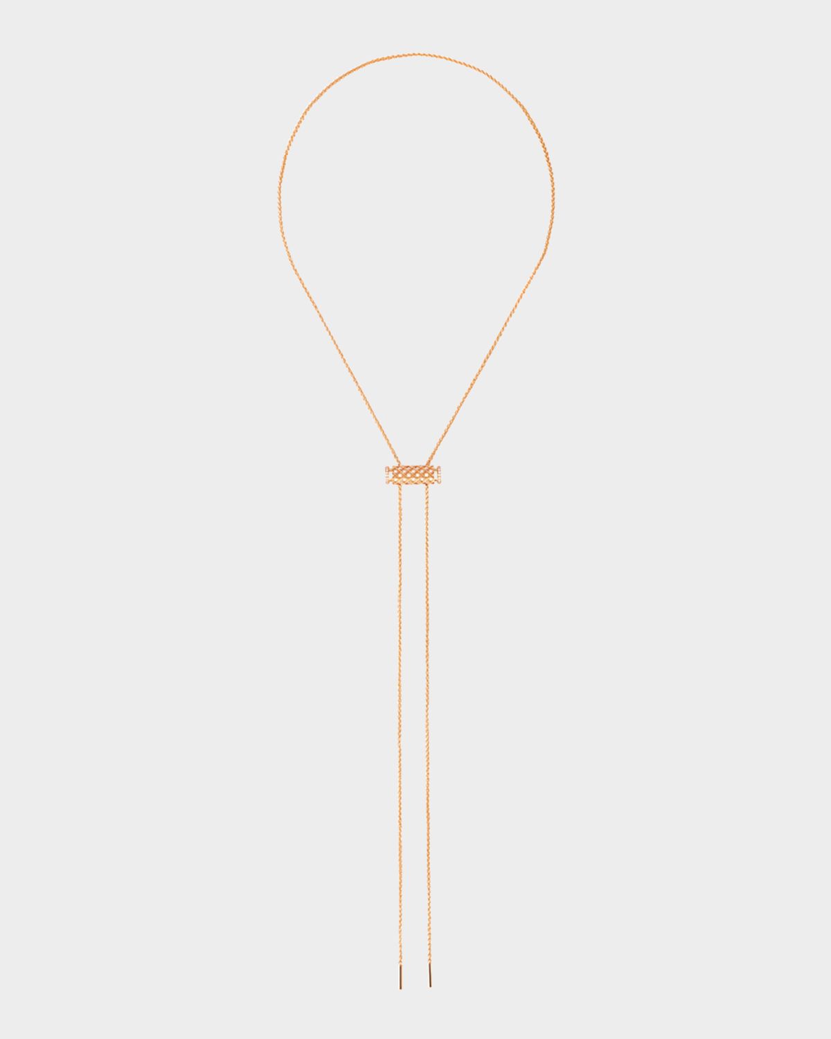 Nouvel Heritage 18K Full Pave Latch Pendant on GM Chain Necklace