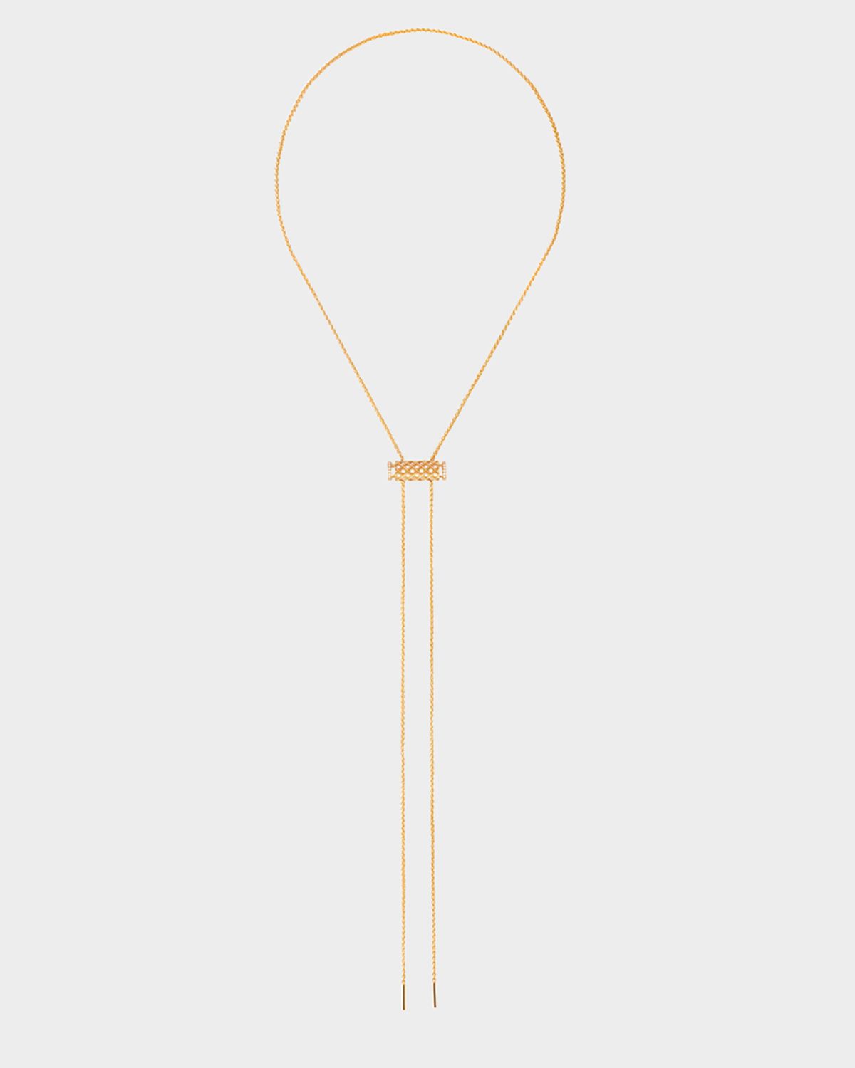 Nouvel Heritage 18K Full Pave Latch Pendant on GM Chain Necklace