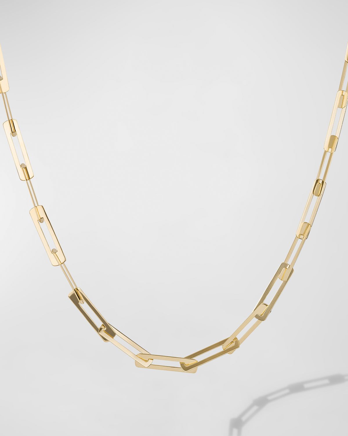 LANA Laser Open Interlocking Rectangle Necklace, 30"L