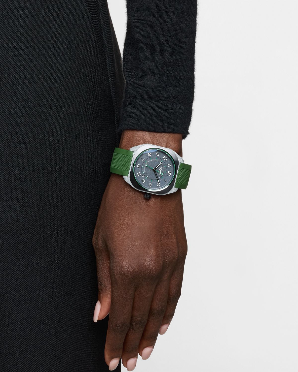 Hermes Hermès H08 Green Rubber Watch, 42 mm