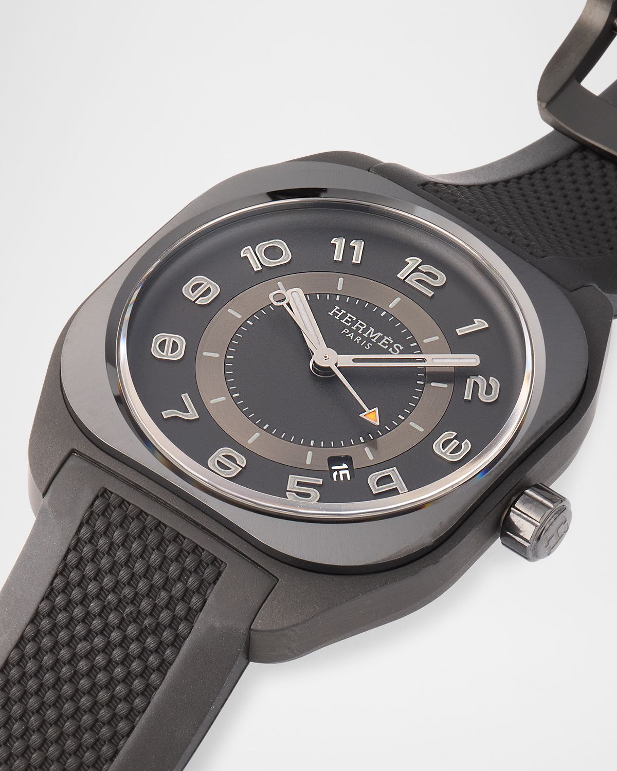 Hermes Hermès H08 Black Rubber Watch, 42 mm