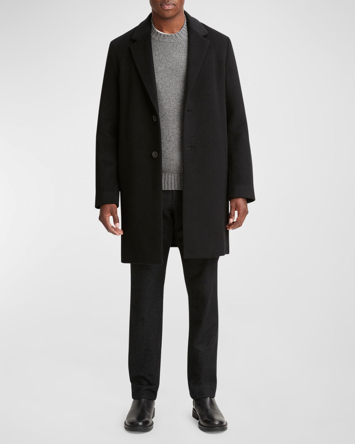 Vince Men 's Classic Wool-Blend Topcoat