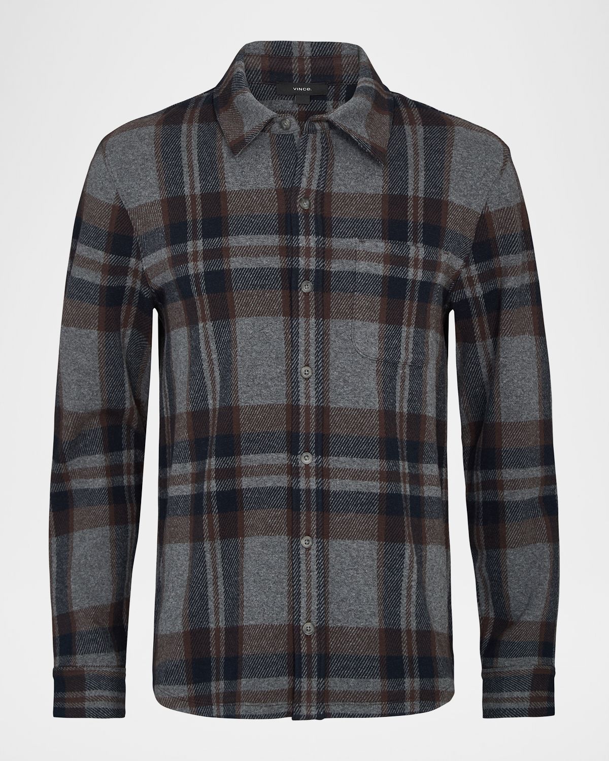 Vince Men 's Plaid Knit Overshirt