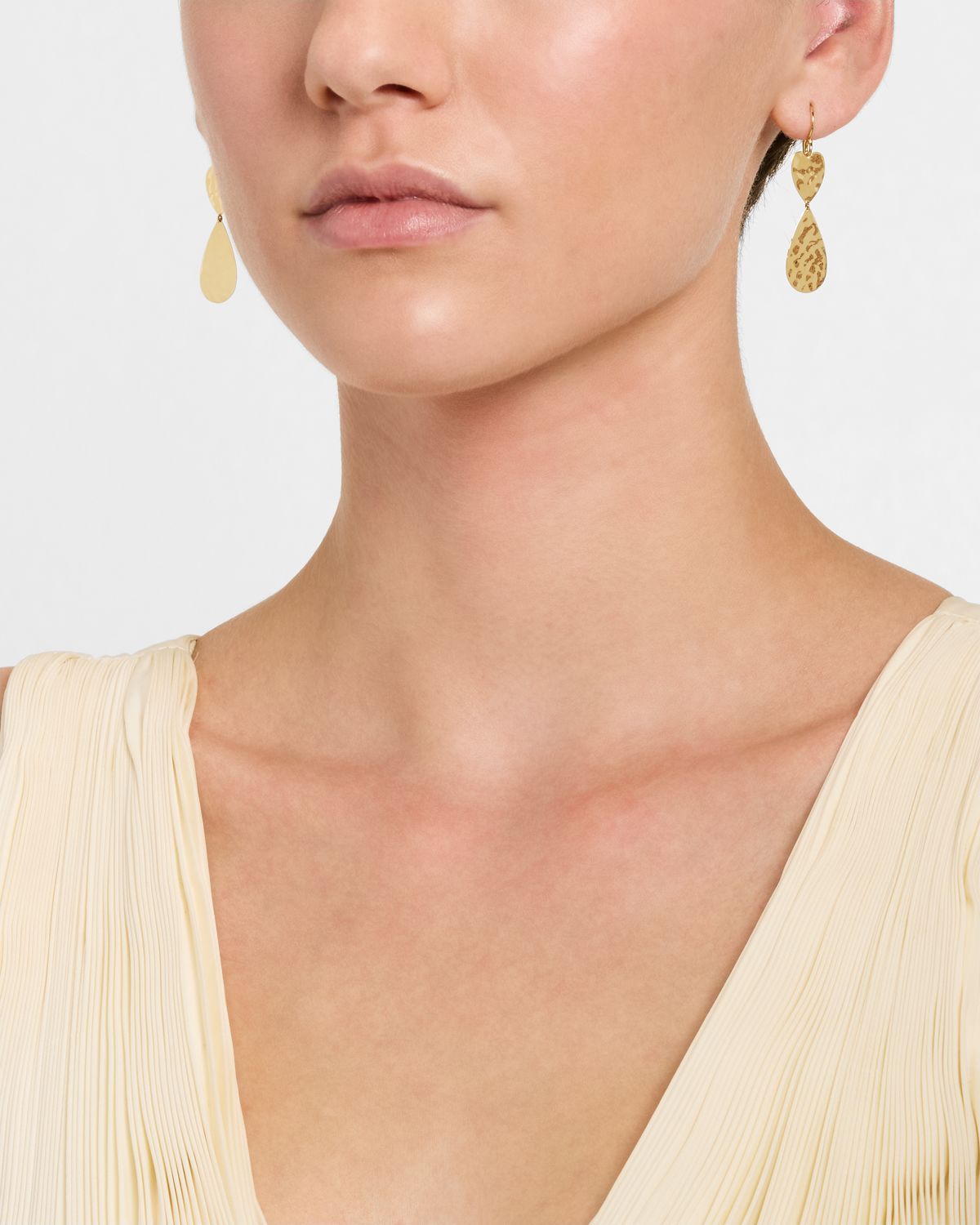 Ippolita Classico Crinkle Heart and Teardrop Dangle Earrings in 18K Gold