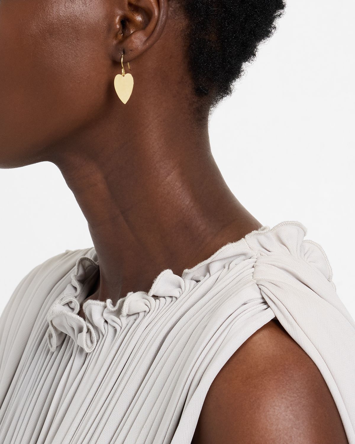 Ippolita Classico Crinkle Medium Size Heart Earrings in 18K Gold