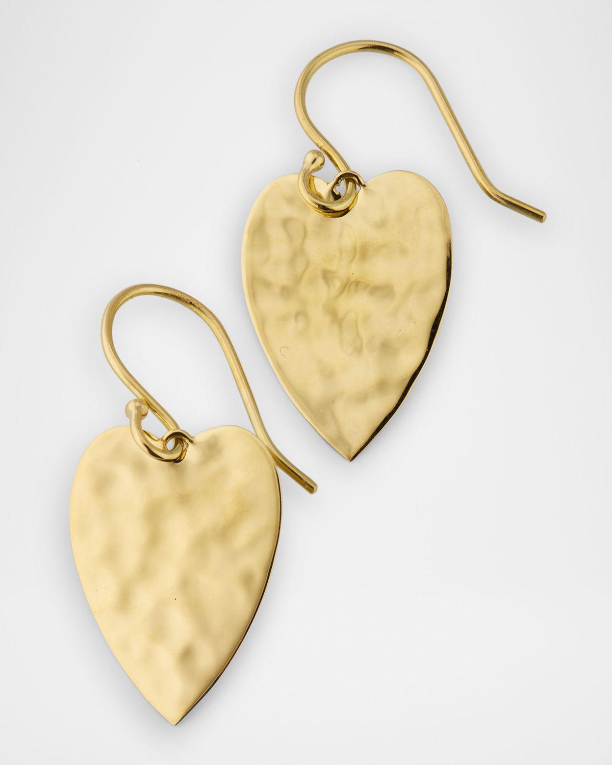 Ippolita Classico Crinkle Medium Size Heart Earrings in 18K Gold