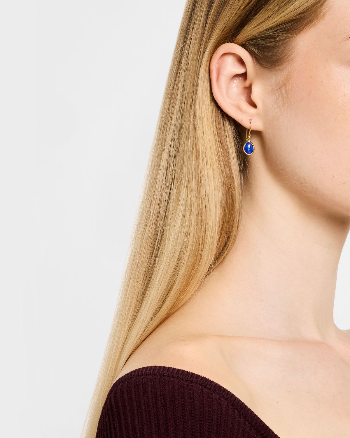 Ippolita Rock Candy Teeny Teardrop Rock Crystal and Lapis Doublet Earrings