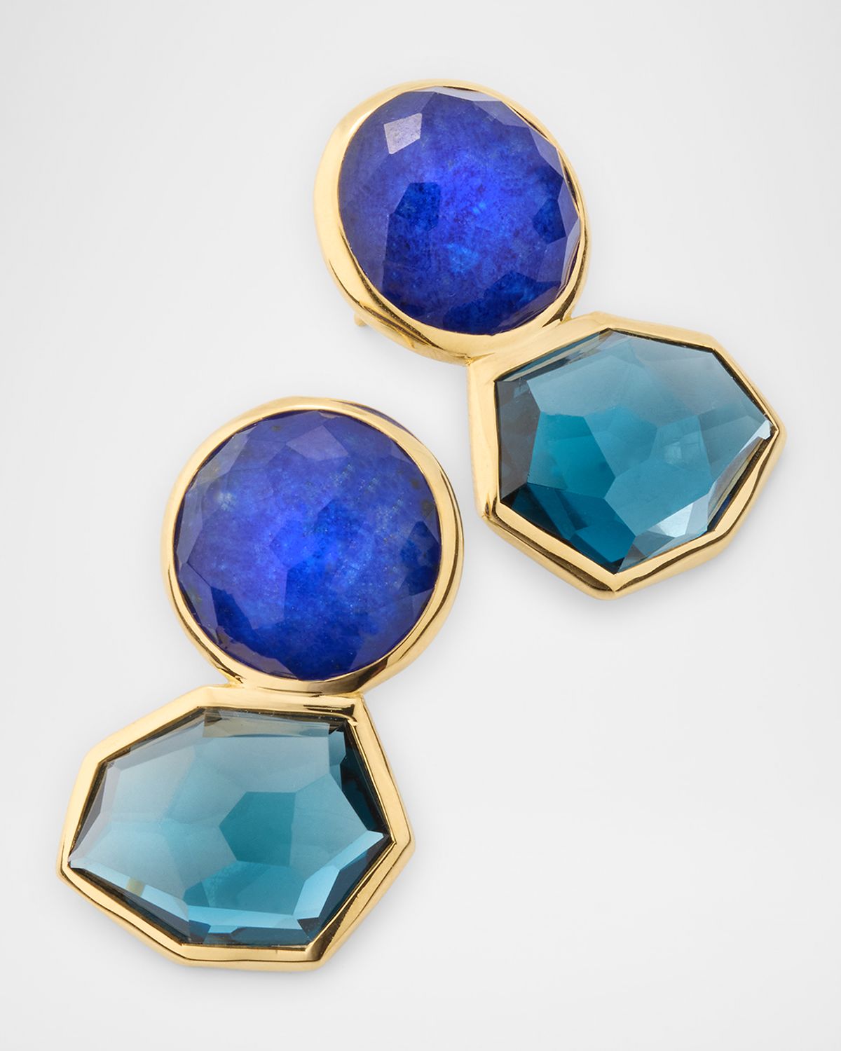 Ippolita Rock Crystal Large 2-Stone Post Earrings in 18K Gold
