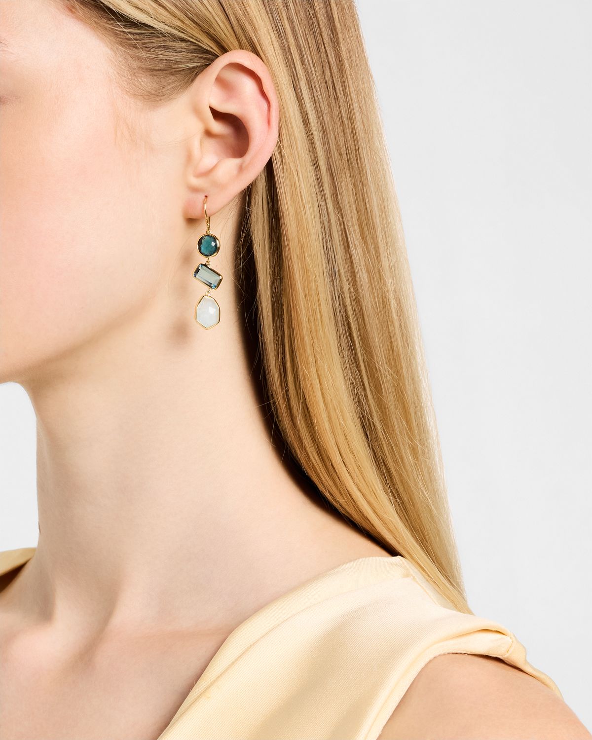 Ippolita Rock Candy 3-Stone Mare Drop Earrings in 18K Gold