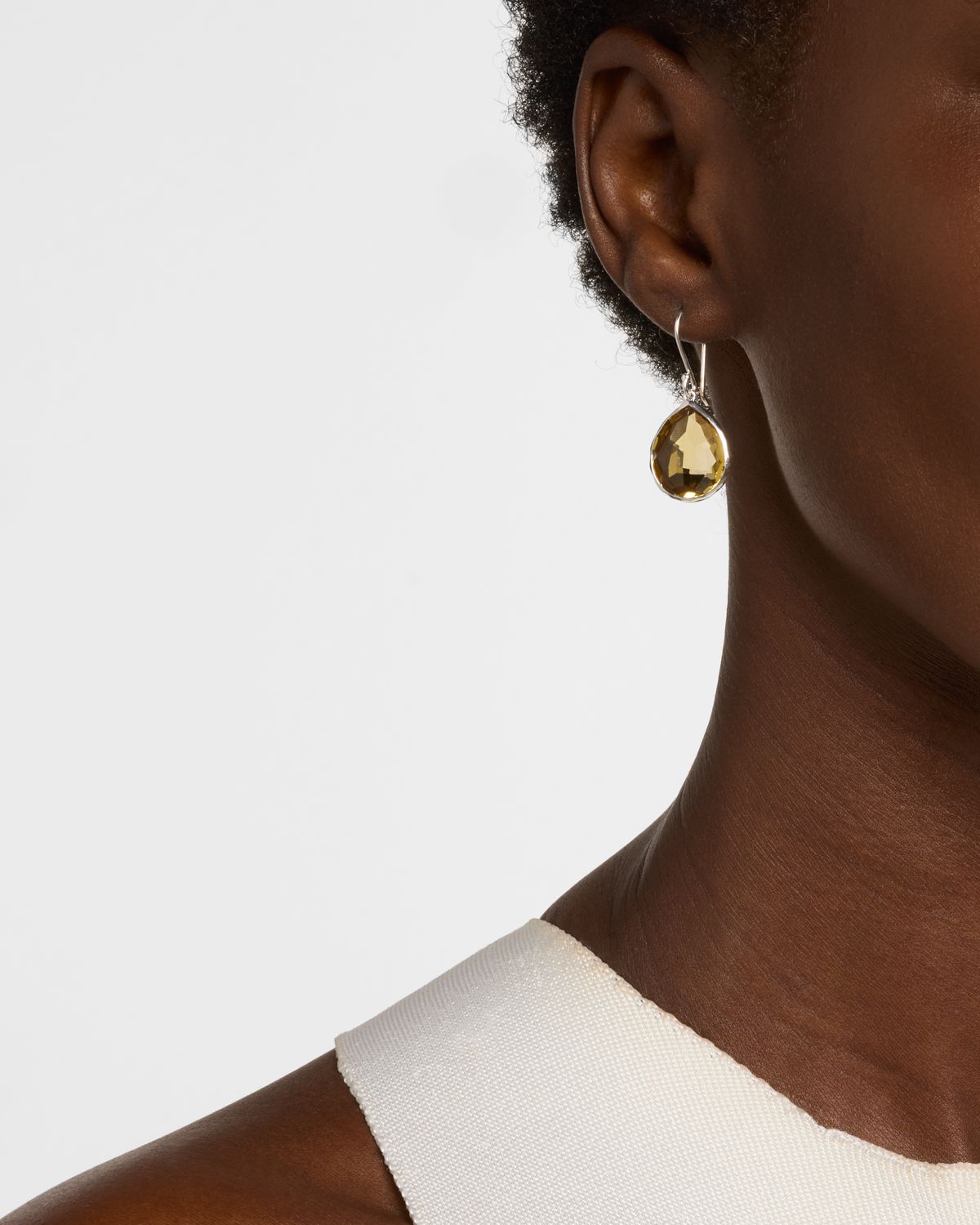 Ippolita Rock Candy Mini Cognac Citrine Teardrop Earrings in Sterling Silver