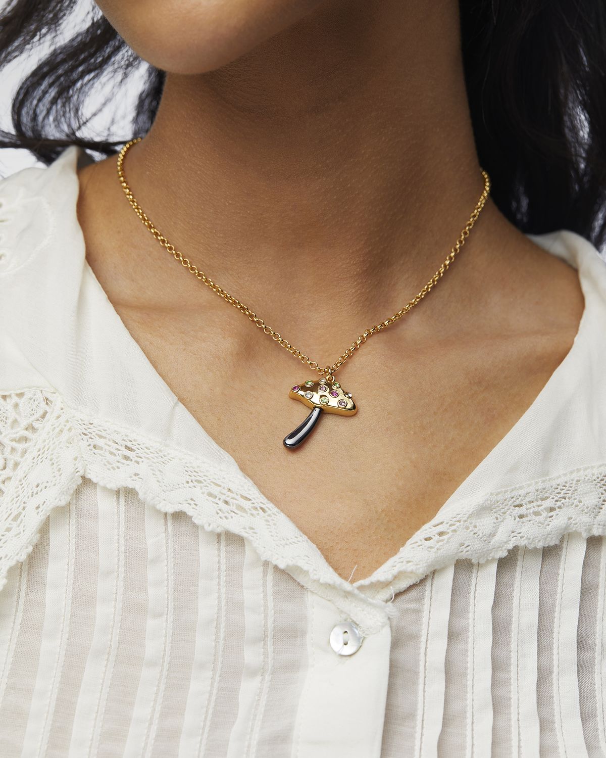 Lele Sadoughi Mushroom Pendant Necklace