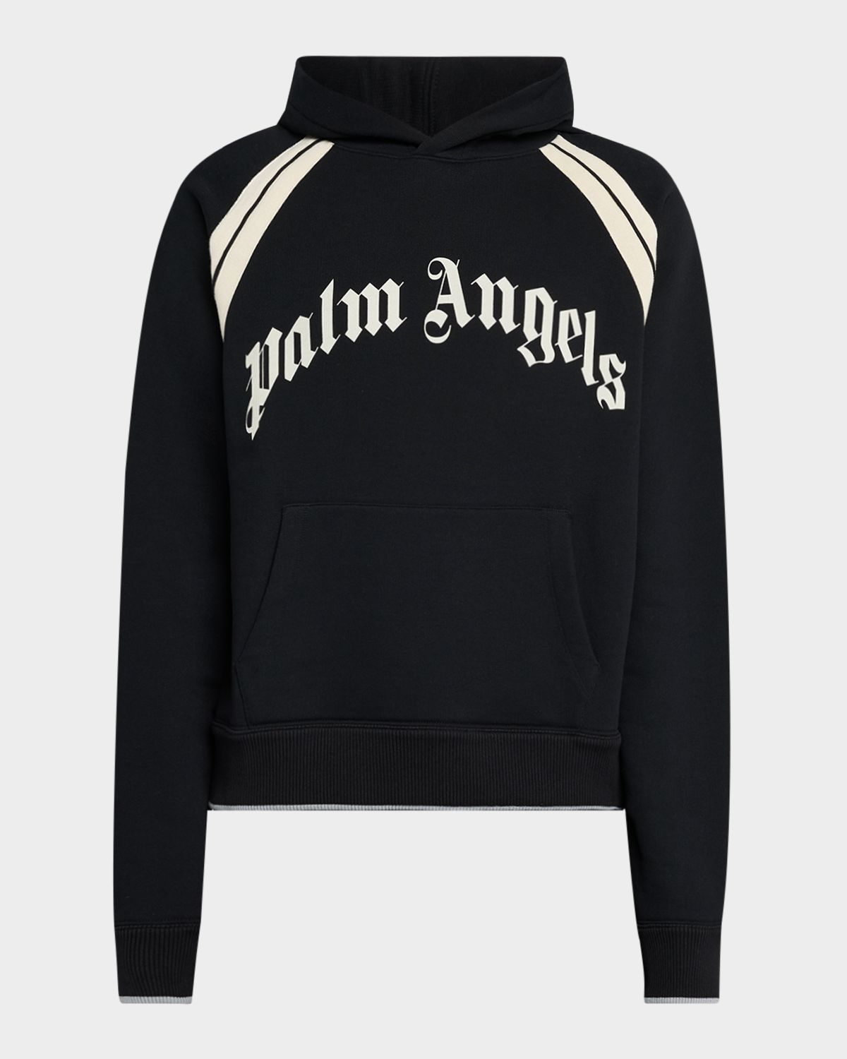 Palm Angels Men 's Curved Logo Track Hoodie