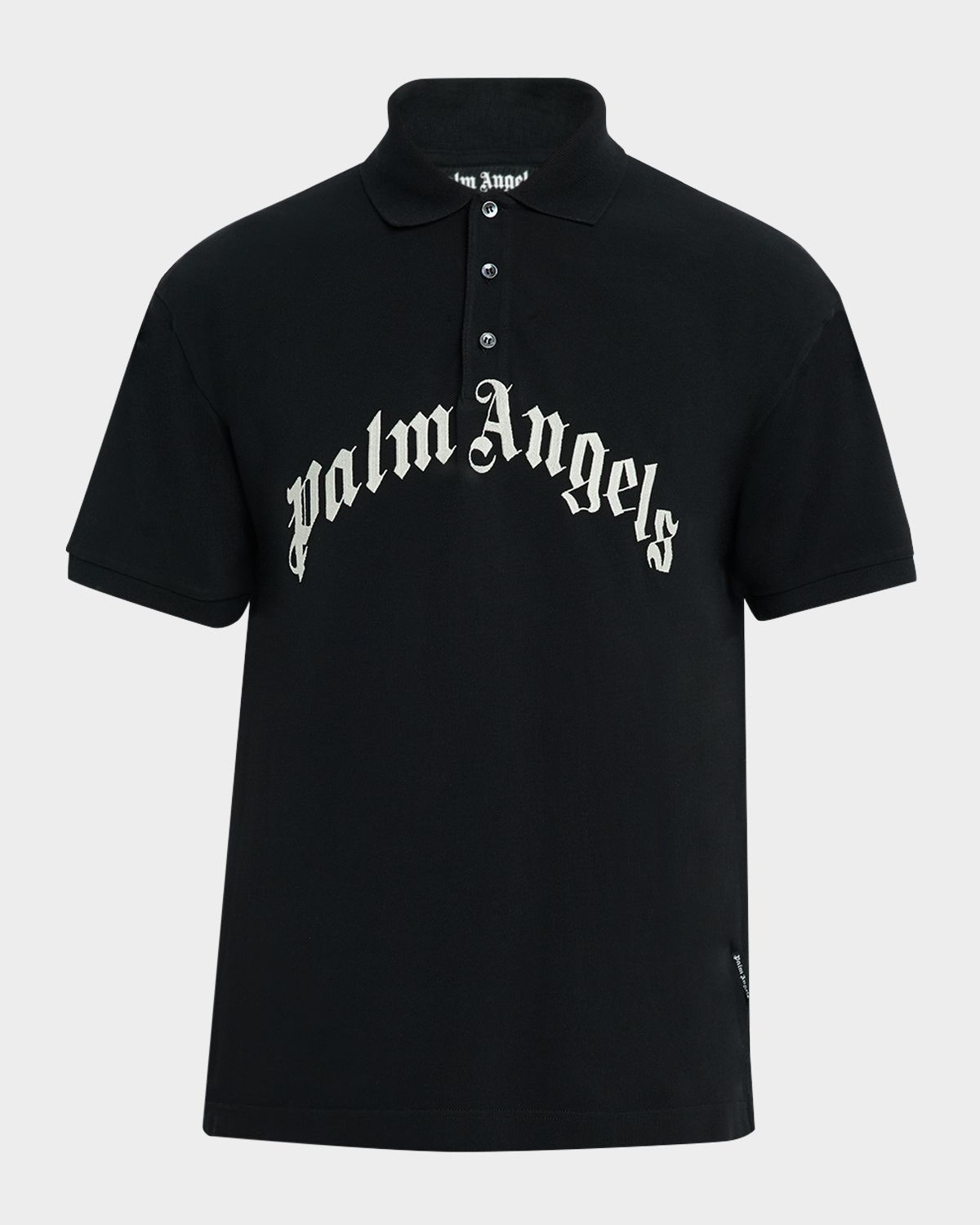 Palm Angels Men 's Curved Logo Polo Shirt