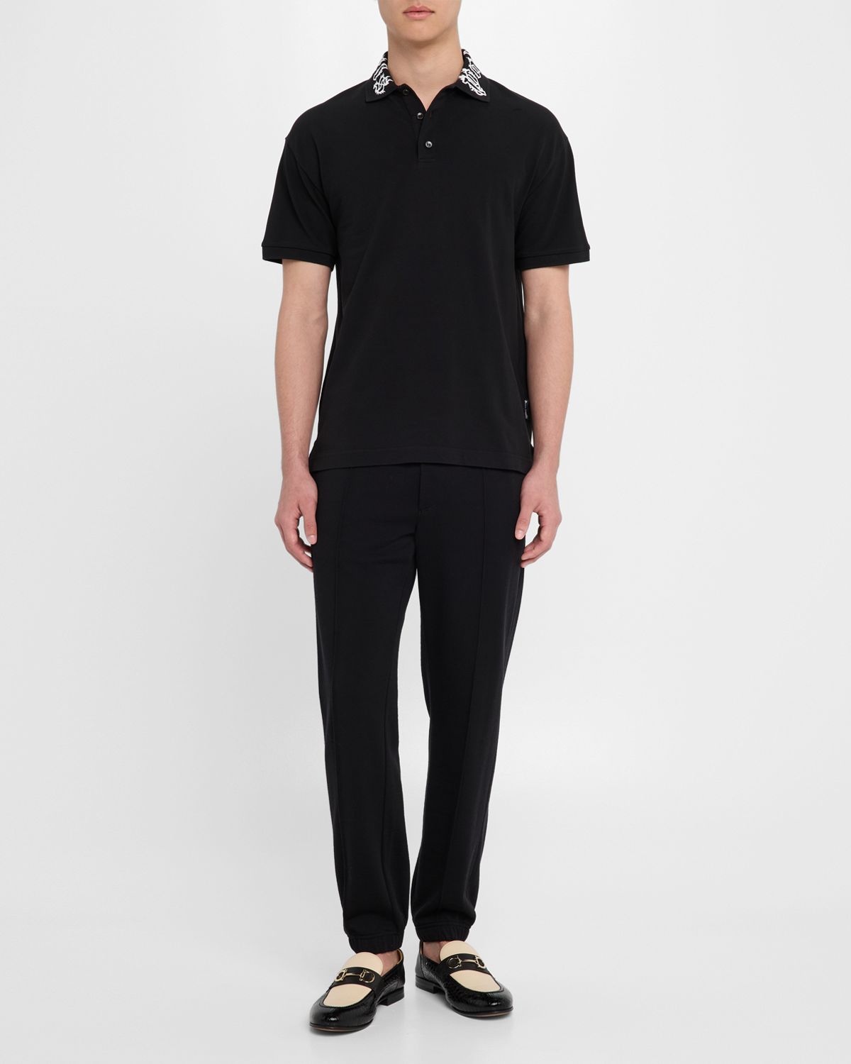 Palm Angels Men 's Neck-Logo Polo Shirt