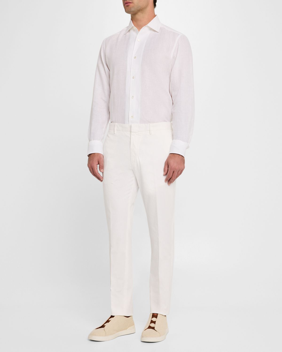 ZEGNA Men 's Oasi Lino Casual Button-Down Shirt