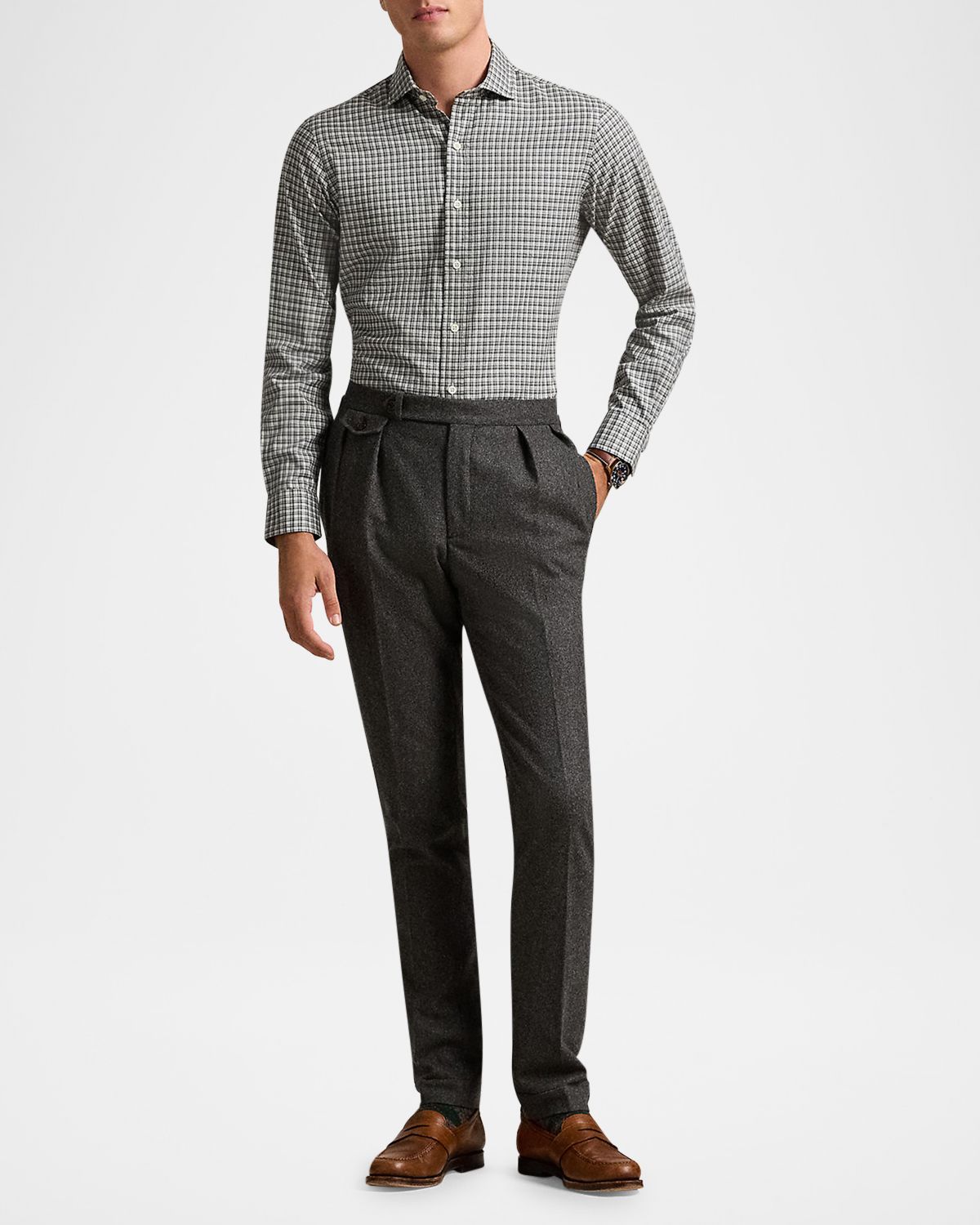 Polo Ralph Lauren Men 's Classic Plaid Twill Sport Shirt