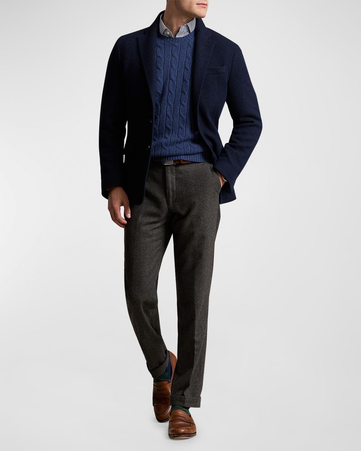 Polo Ralph Lauren Men 's Tailored-Fit Soft Herringbone Jacket | Thumbnail 3 Polo Ralph Lauren Men 's Tailored-Fit Soft Herringbone Jacket | Thumbnail 3