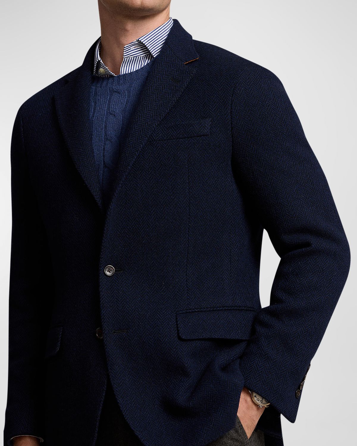Polo Ralph Lauren Men 's Tailored-Fit Soft Herringbone Jacket | Thumbnail 6 Polo Ralph Lauren Men 's Tailored-Fit Soft Herringbone Jacket | Thumbnail 6