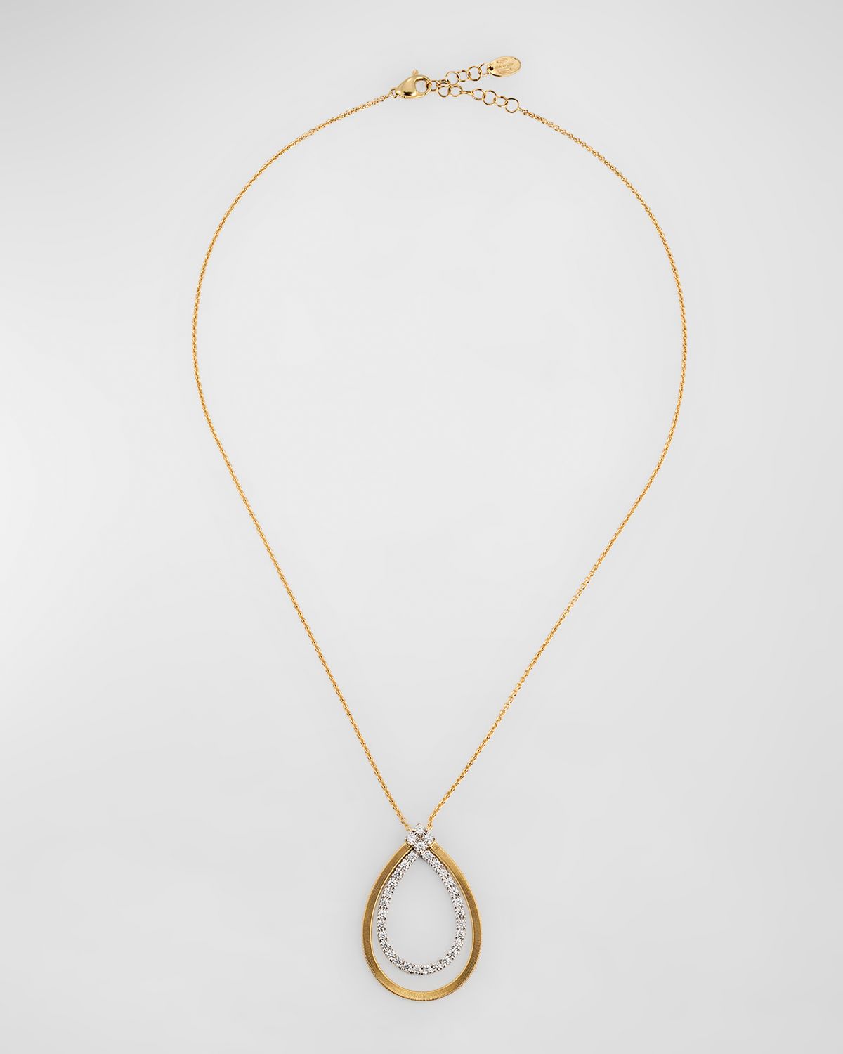 Marco Bicego 18K Yellow Gold Coil Drop Pendant Necklace with Diamonds