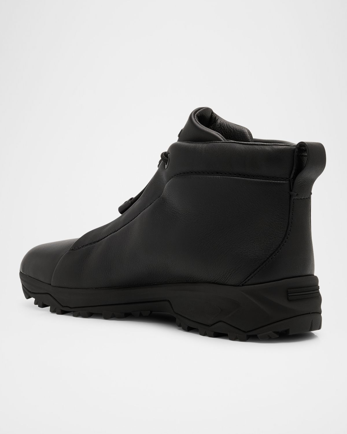ZEGNA Men 's Triple Stitch Leather High-Top Sneakers