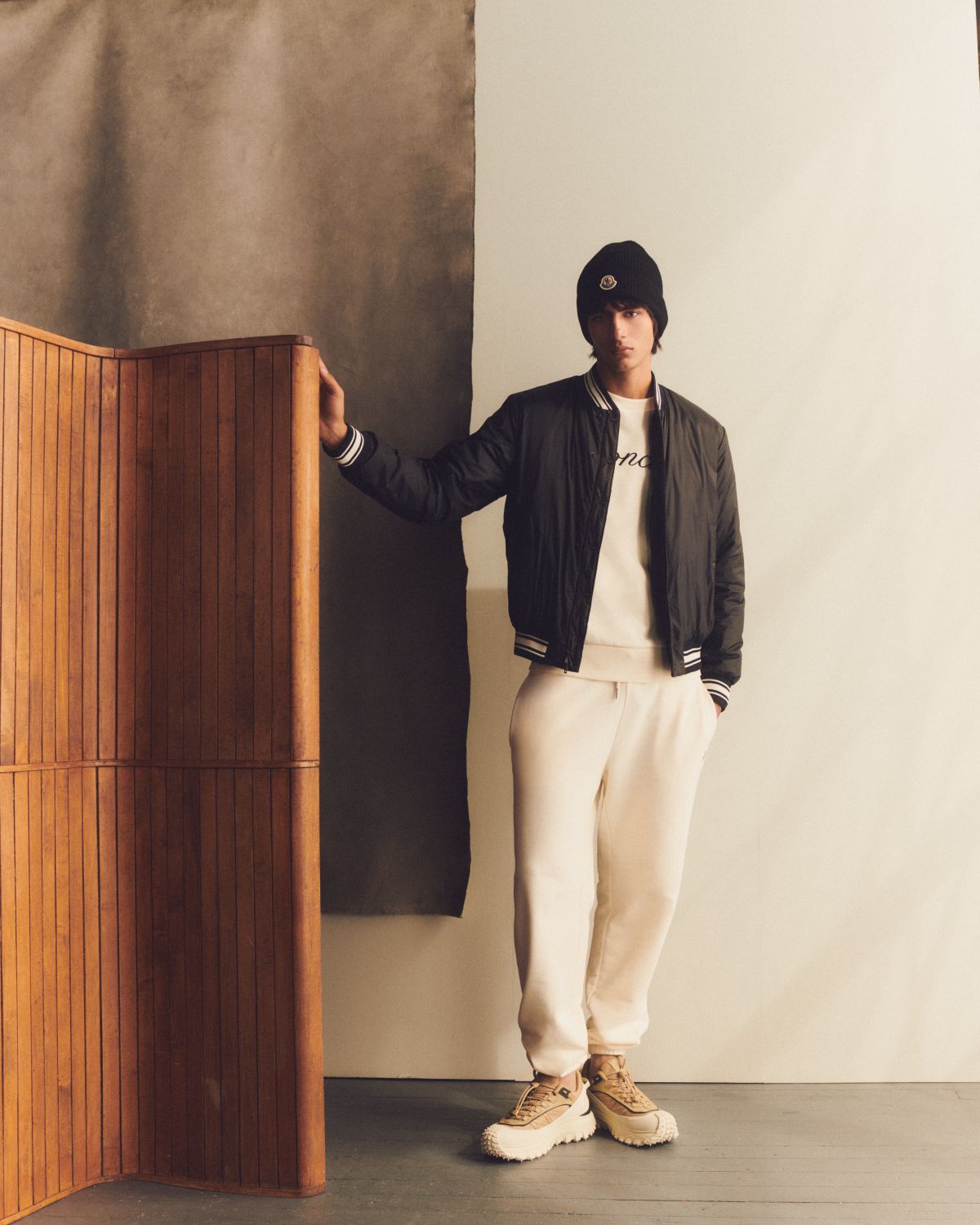 Moncler Men 's Ribbed Cotton Beanie