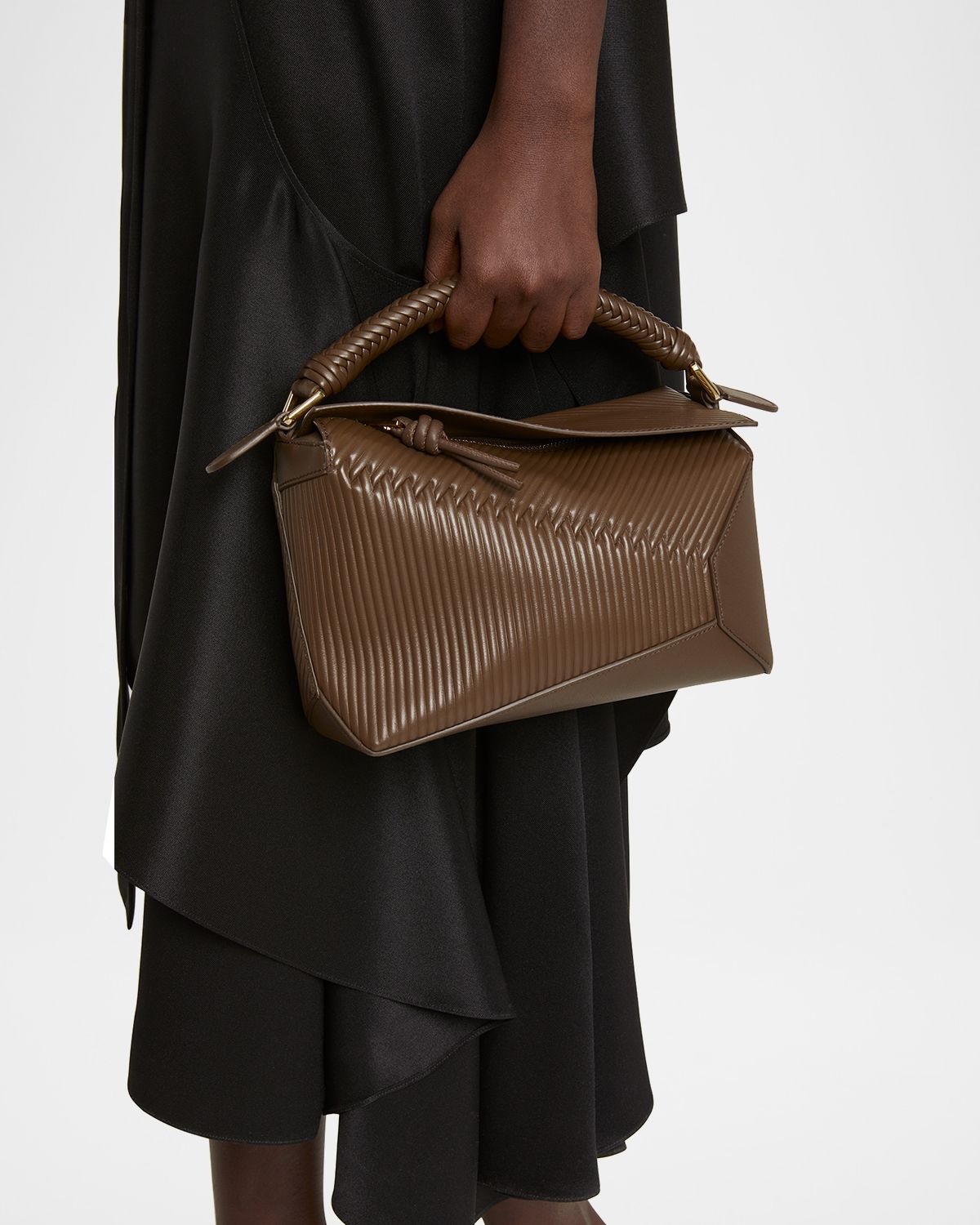 Loewe Puzzle Edge Small Calfskin Top-Handle Bag