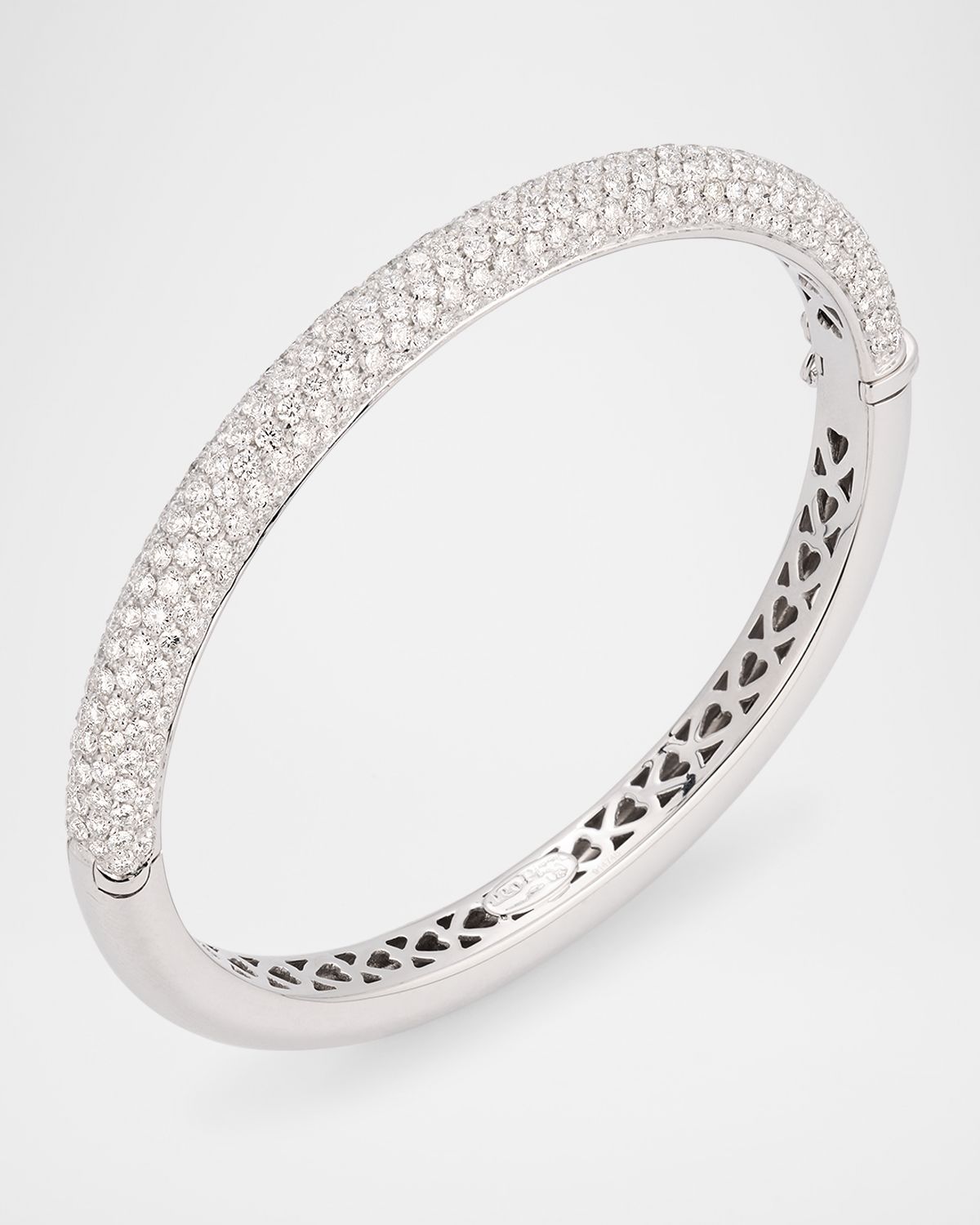 Leo Pizzo 18K White Gold Thin Pavé Diamond Bangle
