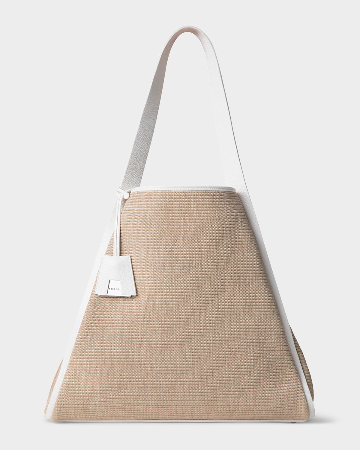 Akris Alex Raffia & Leather Tote Bag