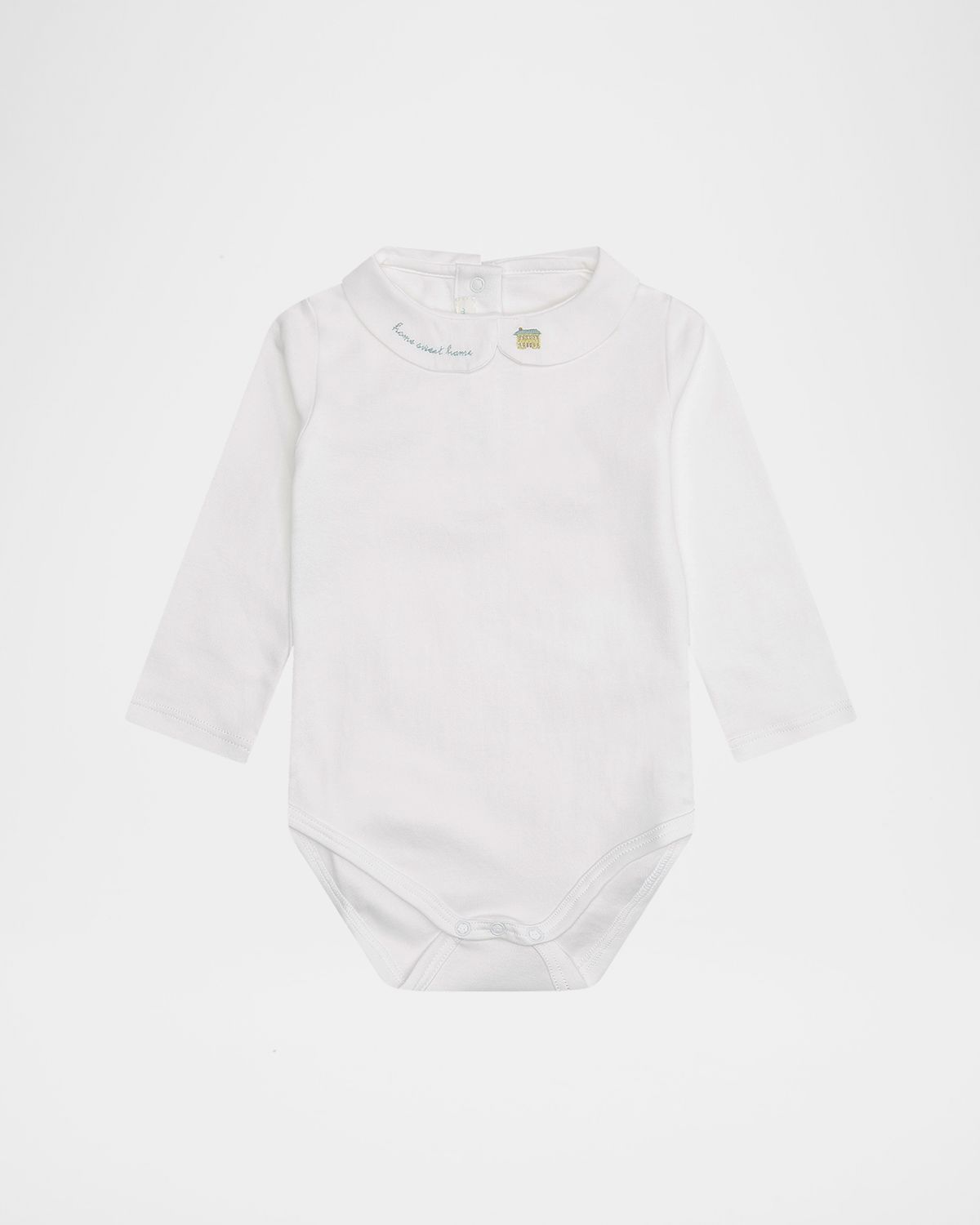 Marie Chantal Girl 's Home Sweet Home Embroidered Bodysuit, Size 3M-24M | Thumbnail 4 Marie Chantal Girl 's Home Sweet Home Embroidered Bodysuit, Size 3M-24M | Thumbnail 4