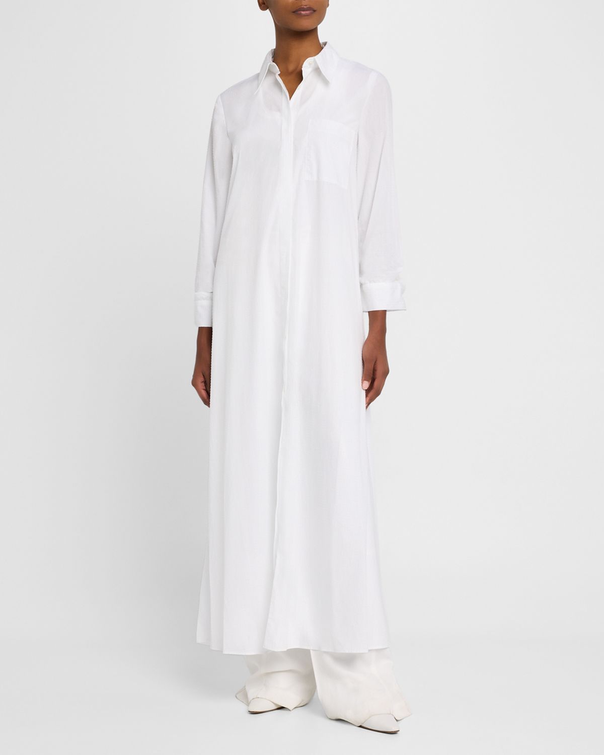 TWP Jenny 's Gown Oversized Embellished Cotton Poplin Shirtdress