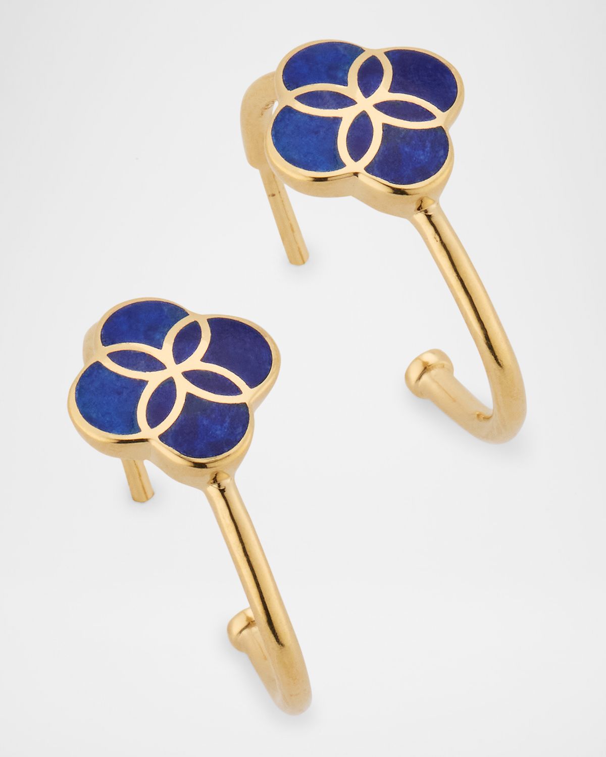 Jan Leslie Petal Gemstone Hoop Earrings