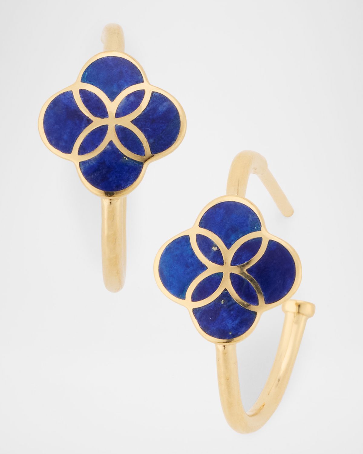 Jan Leslie Petal Gemstone Hoop Earrings