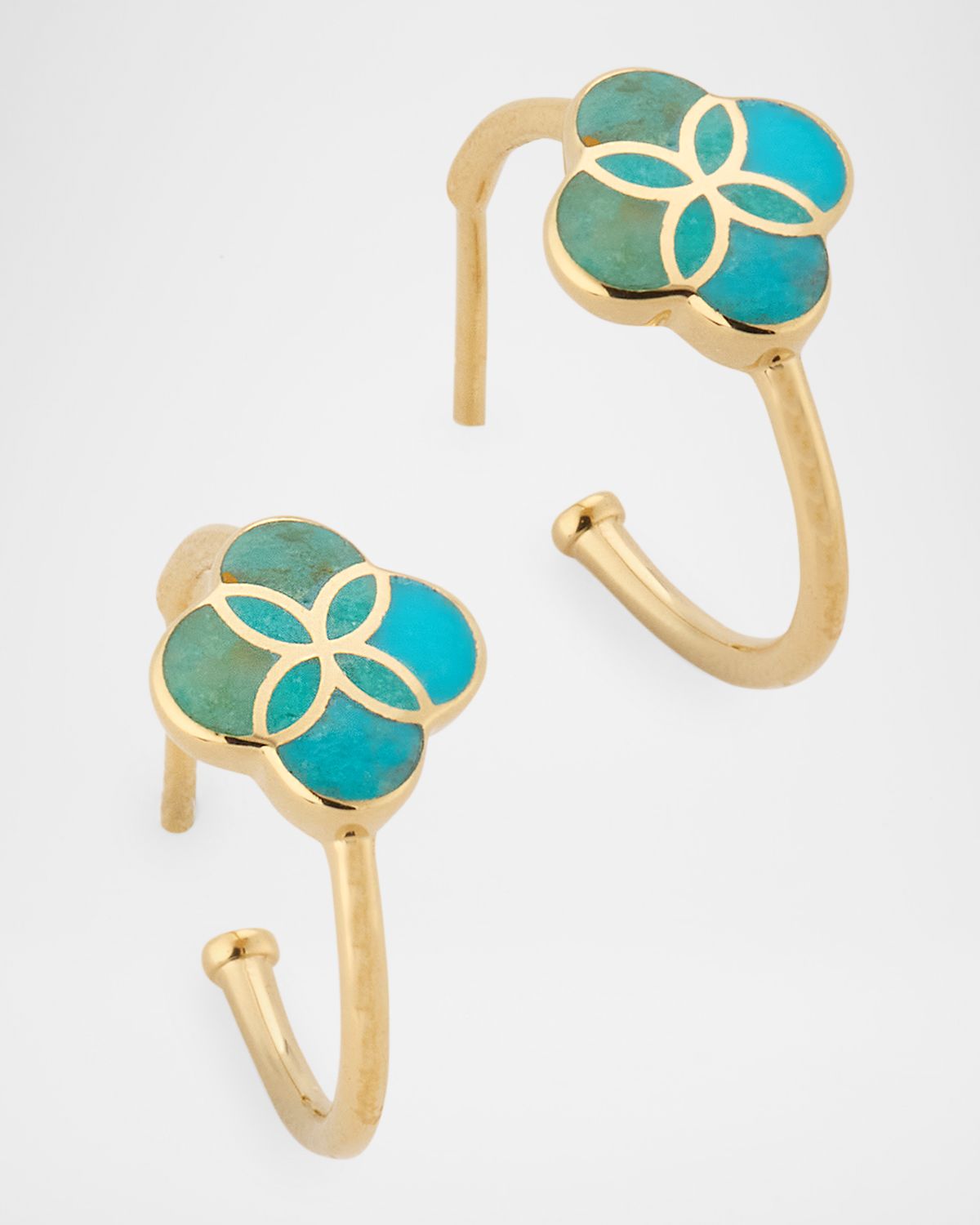 Jan Leslie Petal Gemstone Hoop Earrings