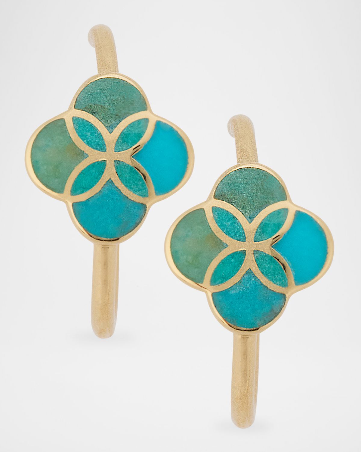 Jan Leslie Petal Gemstone Hoop Earrings