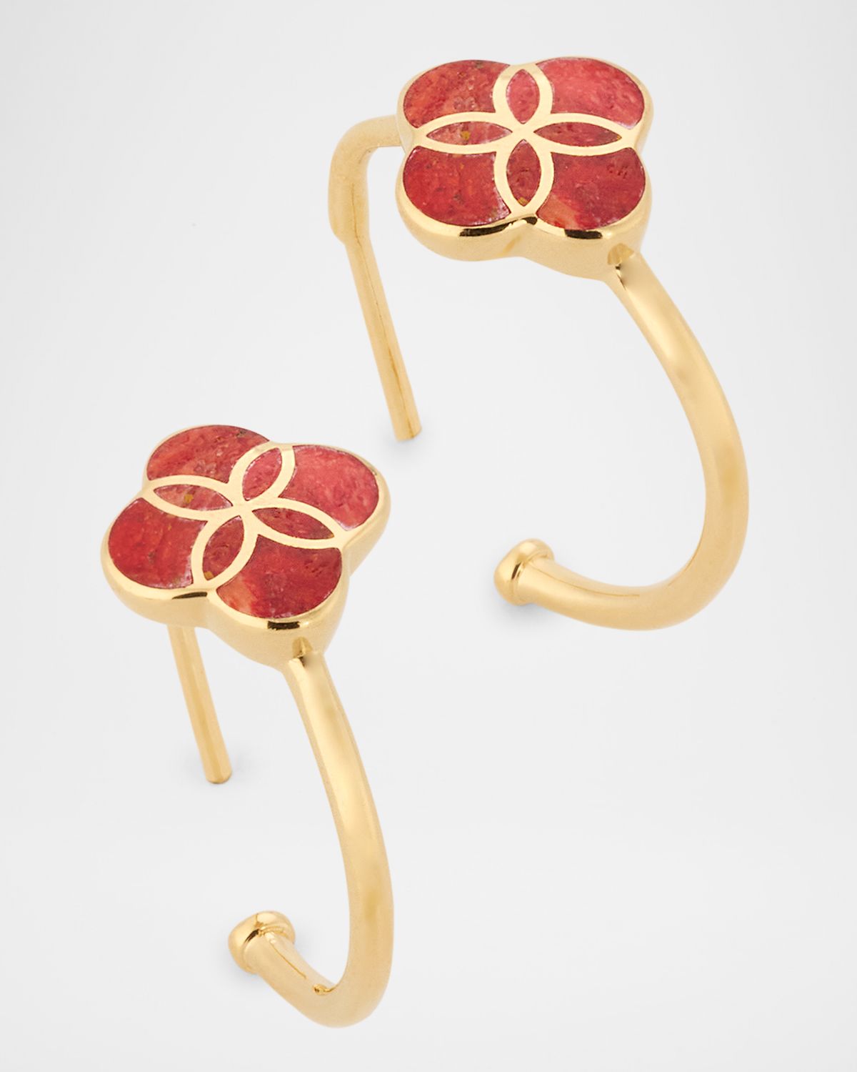 Jan Leslie Petal Gemstone Hoop Earrings