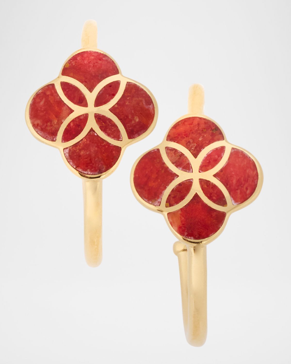 Jan Leslie Petal Gemstone Hoop Earrings
