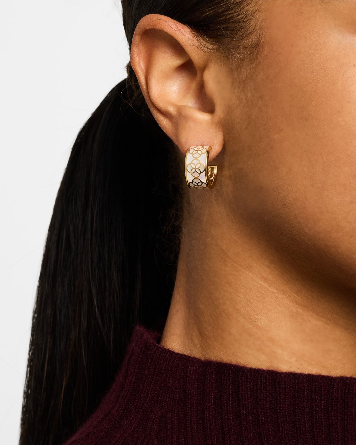 Jan Leslie Petal Gemstone Huggie Earrings