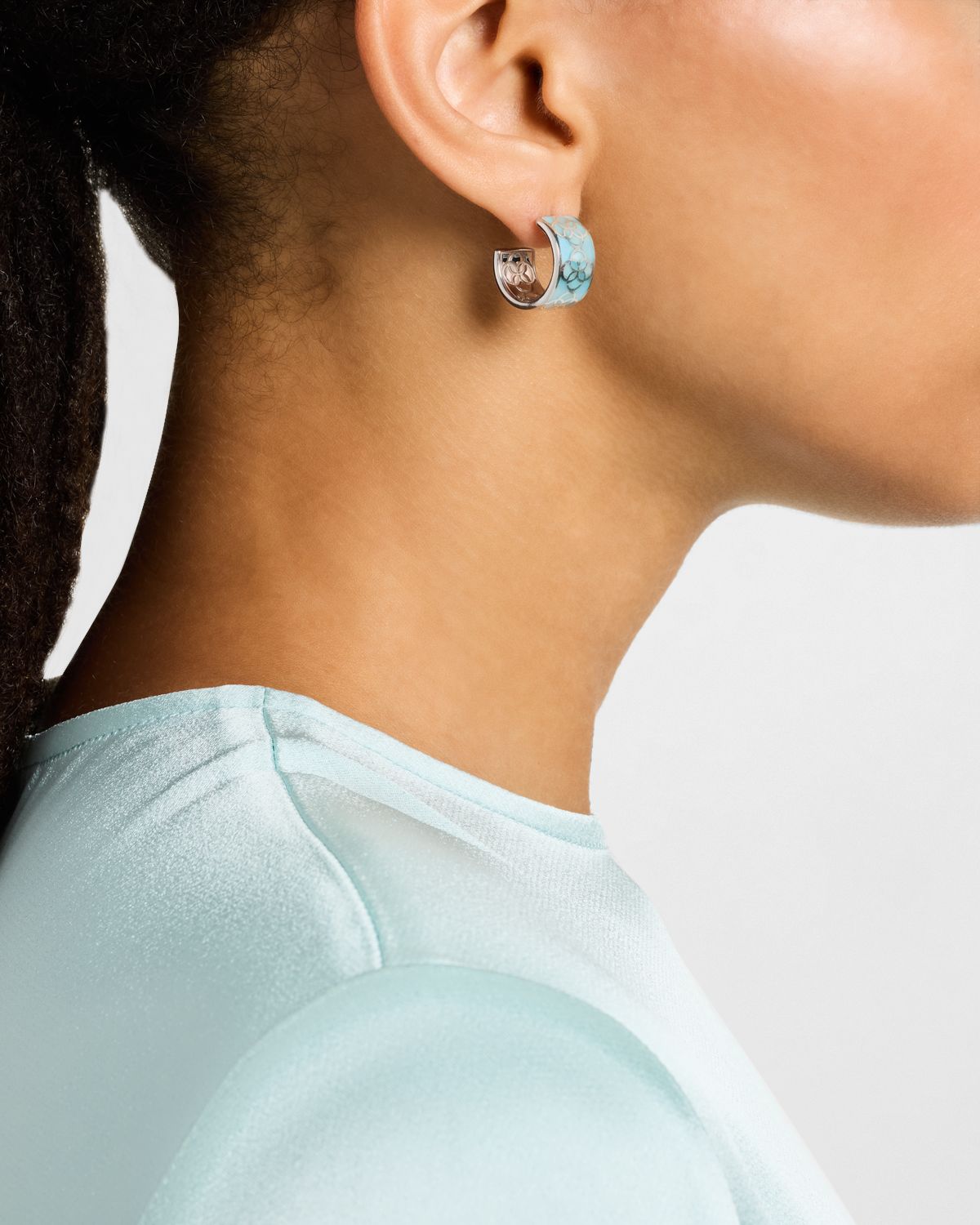 Jan Leslie Petal Gemstone Huggie Earrings