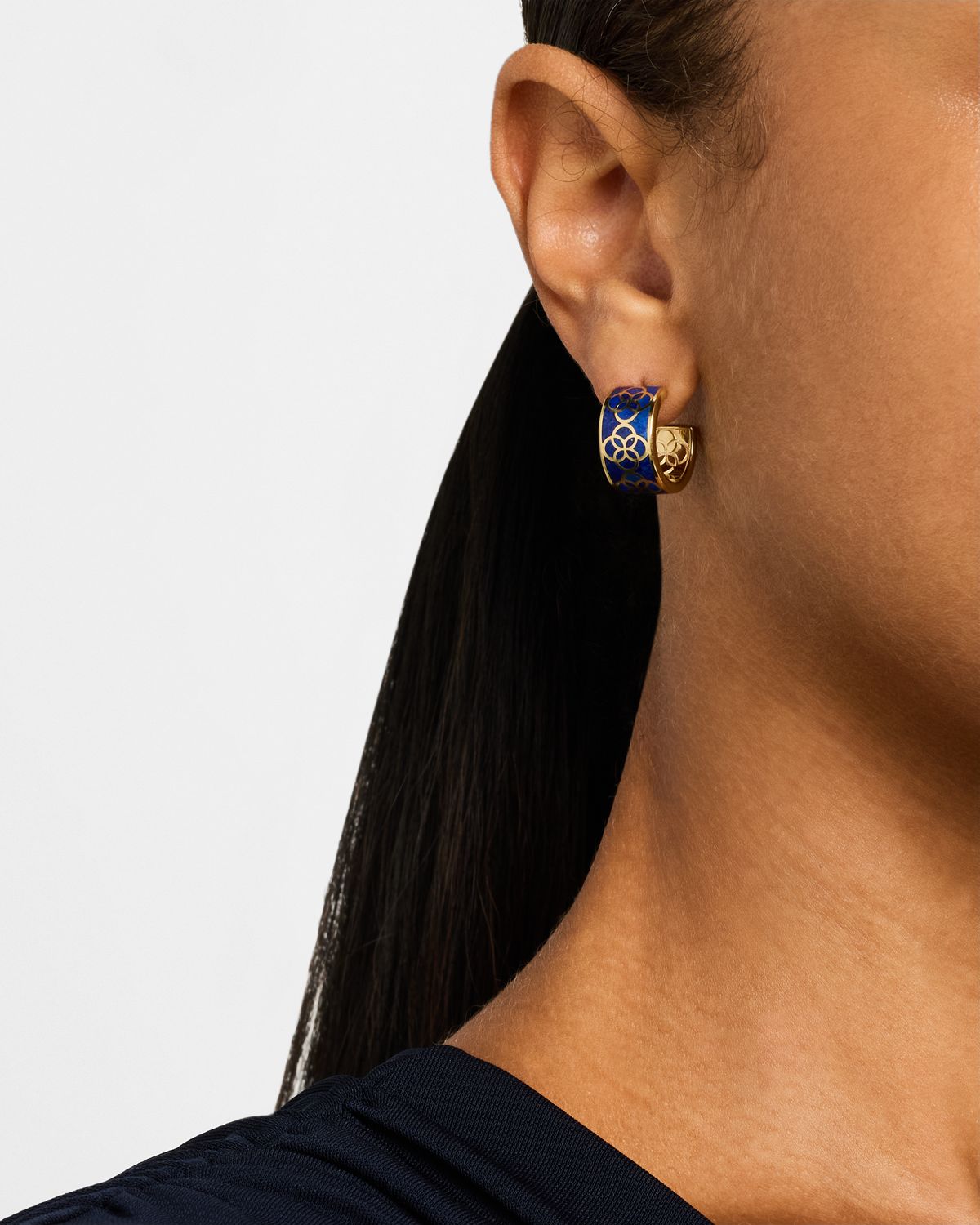 Jan Leslie Petal Gemstone Huggie Earrings