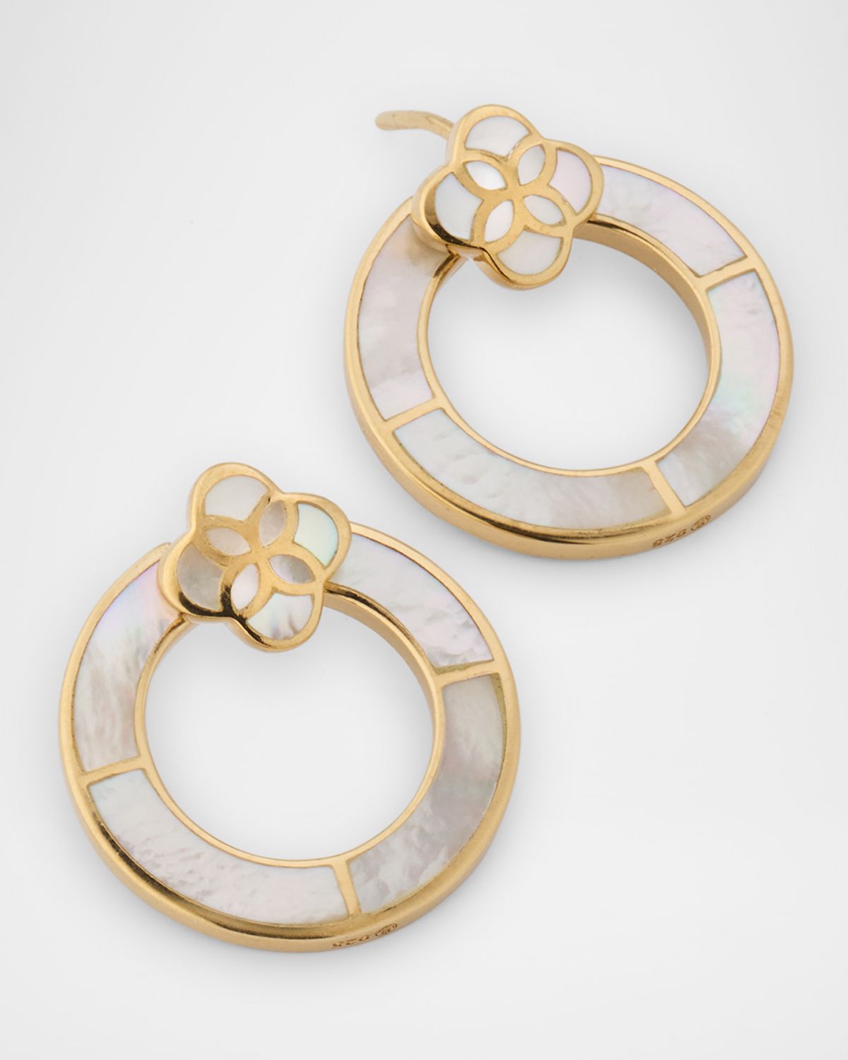 Jan Leslie Petal Mother-of-Pearl Post Hoop Earrings